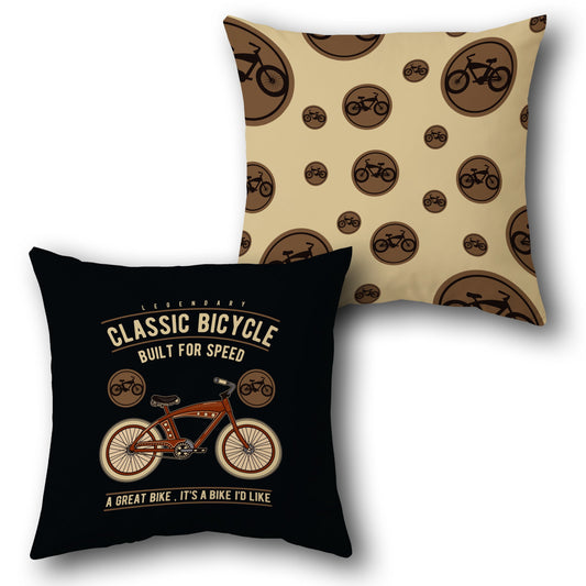Classic Bicycle Throw   Design Cushion Single (Front & Back)