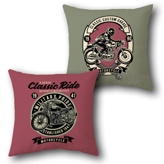 Vintage Motorcycle    Design Cushion Single (Front & Back)