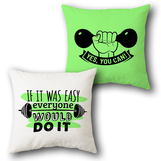 Yes You Can! Motivational Workout   Design Cushion Single (Front & Back)