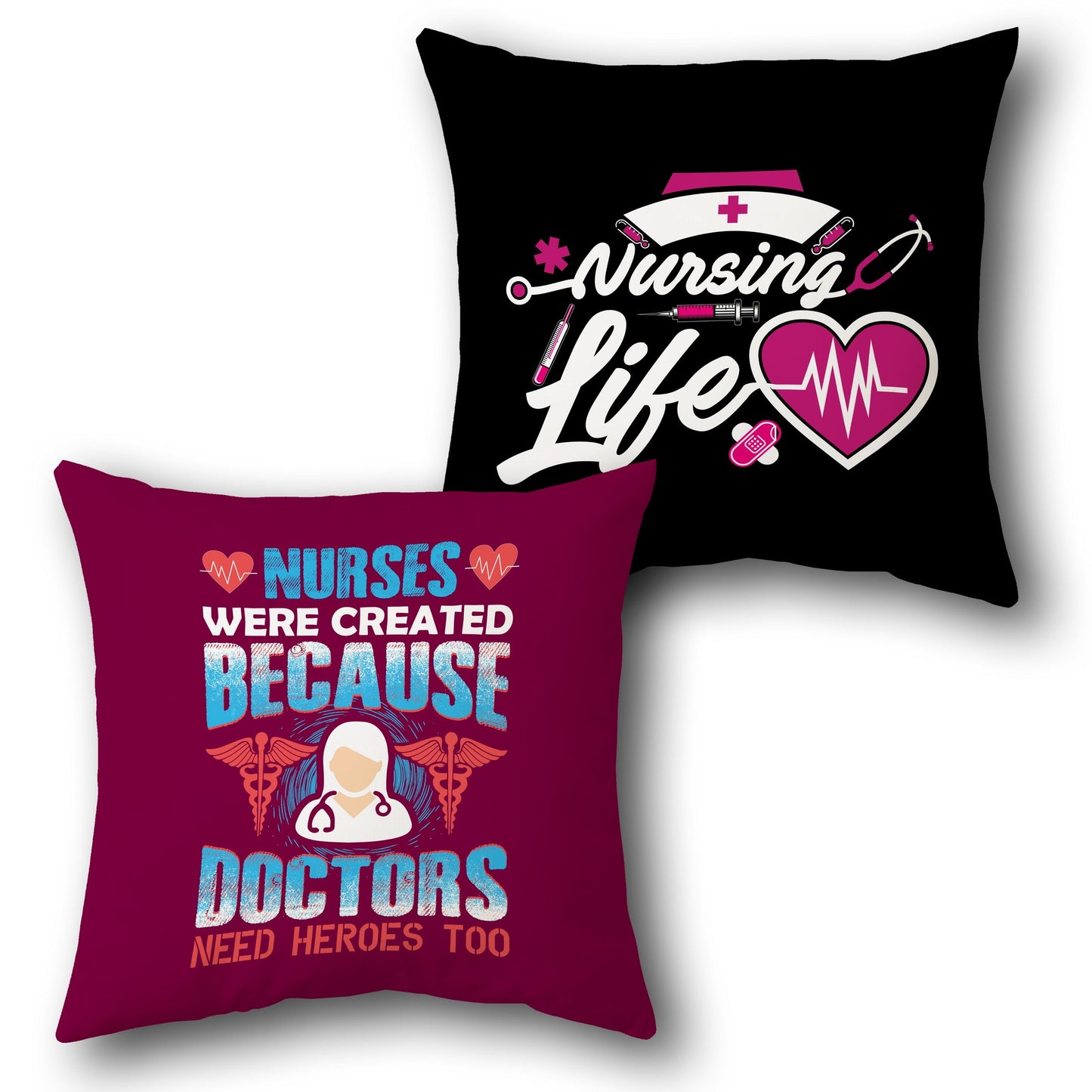 Heroic Hearts Nurse   Design Cushion Single (Front & Back)