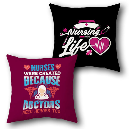 Heroic Hearts Nurse   Design Cushion Single (Front & Back)
