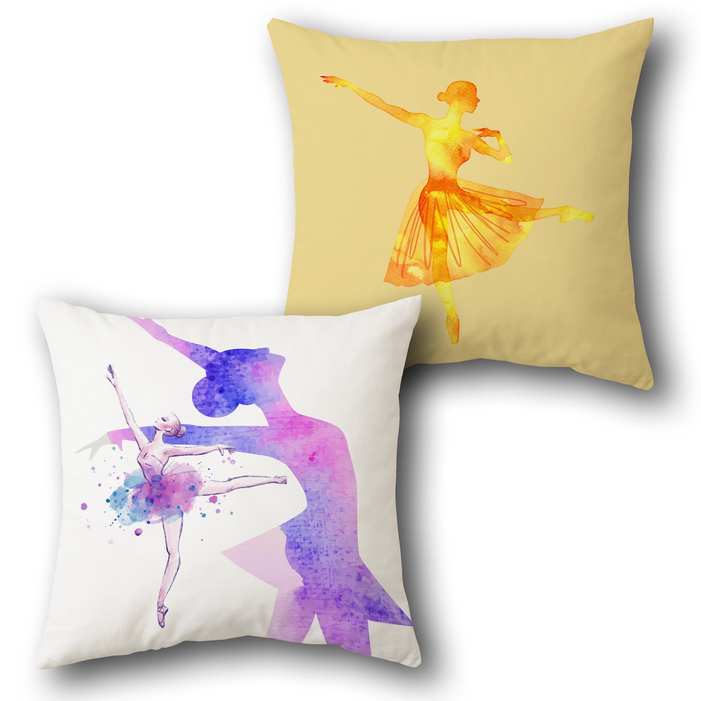 Watercolor Ballet Dreams   Design Cushion Single (Front & Back)