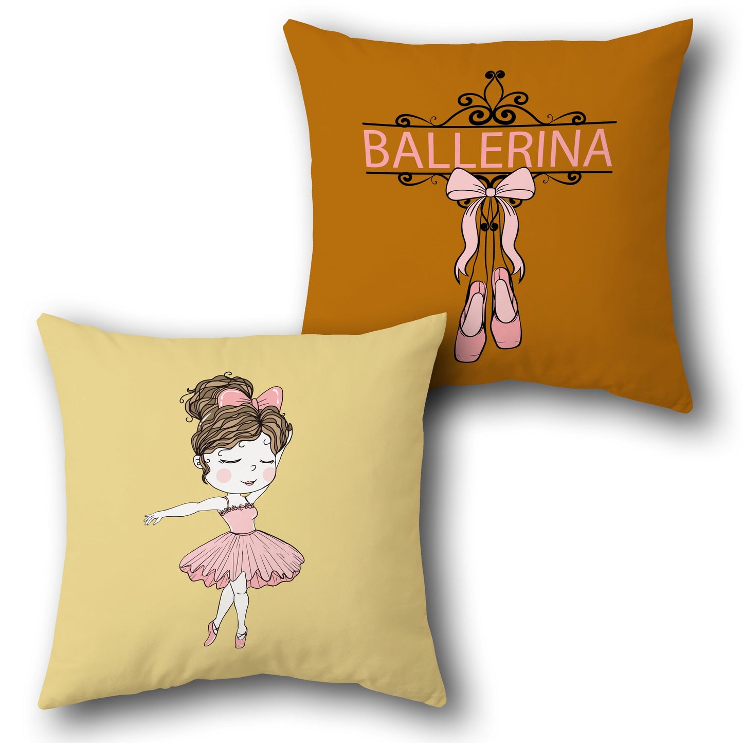 Sweet Ballerina Dreams   Design Cushion Single (Front & Back)