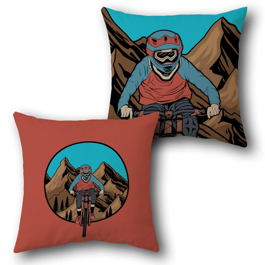 Mountain Biker   Design Cushion Single (Front & Back)