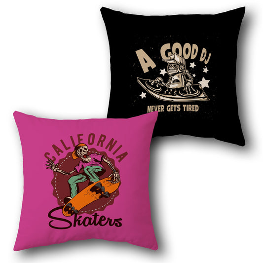 California Skaters & DJ   Design Cushion Single (Front & Back)