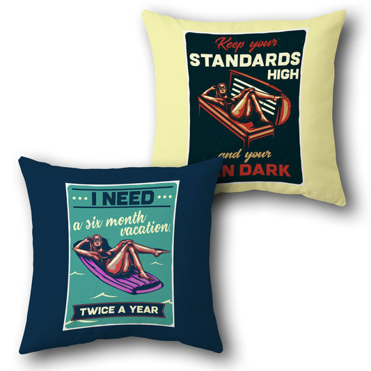 Six Month Vacation   Design Cushion Single (Front & Back)
