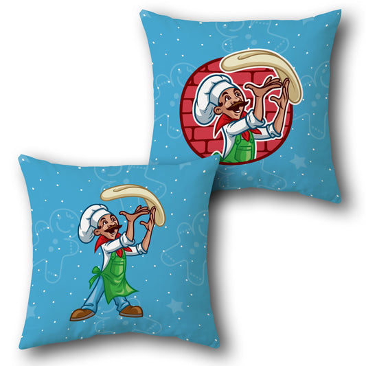 Playful Pizza Chef    Design Cushion Single (Front & Back)