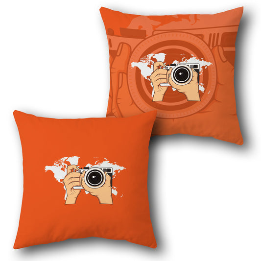 World Explorer Camera    Design Cushion Single (Front & Back)