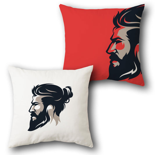 Stylish Bearded Man    Design Cushion Single (Front & Back)