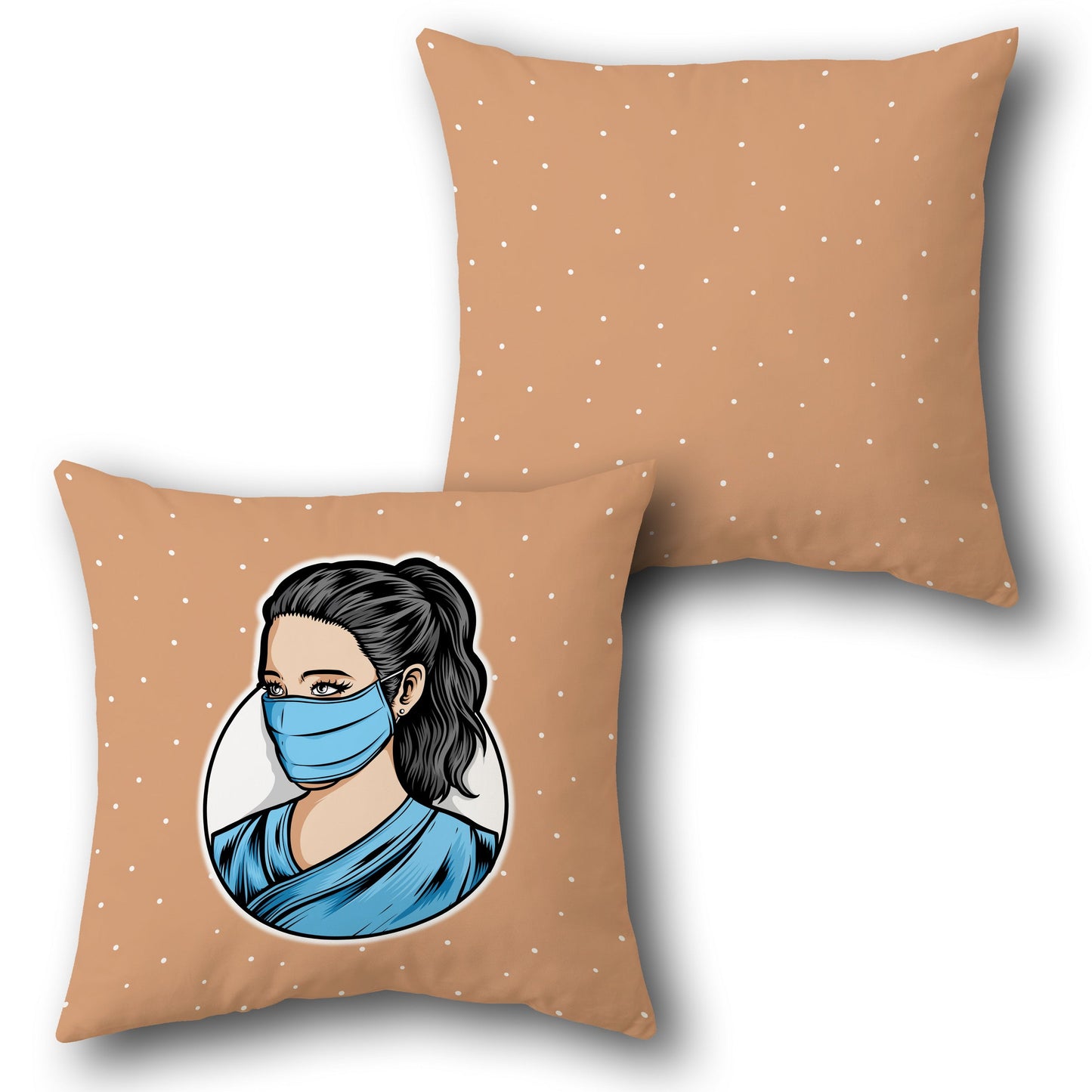 Masked Woman    Design Cushion Single (Front & Back)