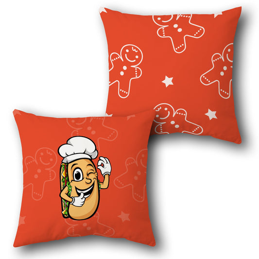 Cheeky Hot Dog Chef    Design Cushion Single (Front & Back)