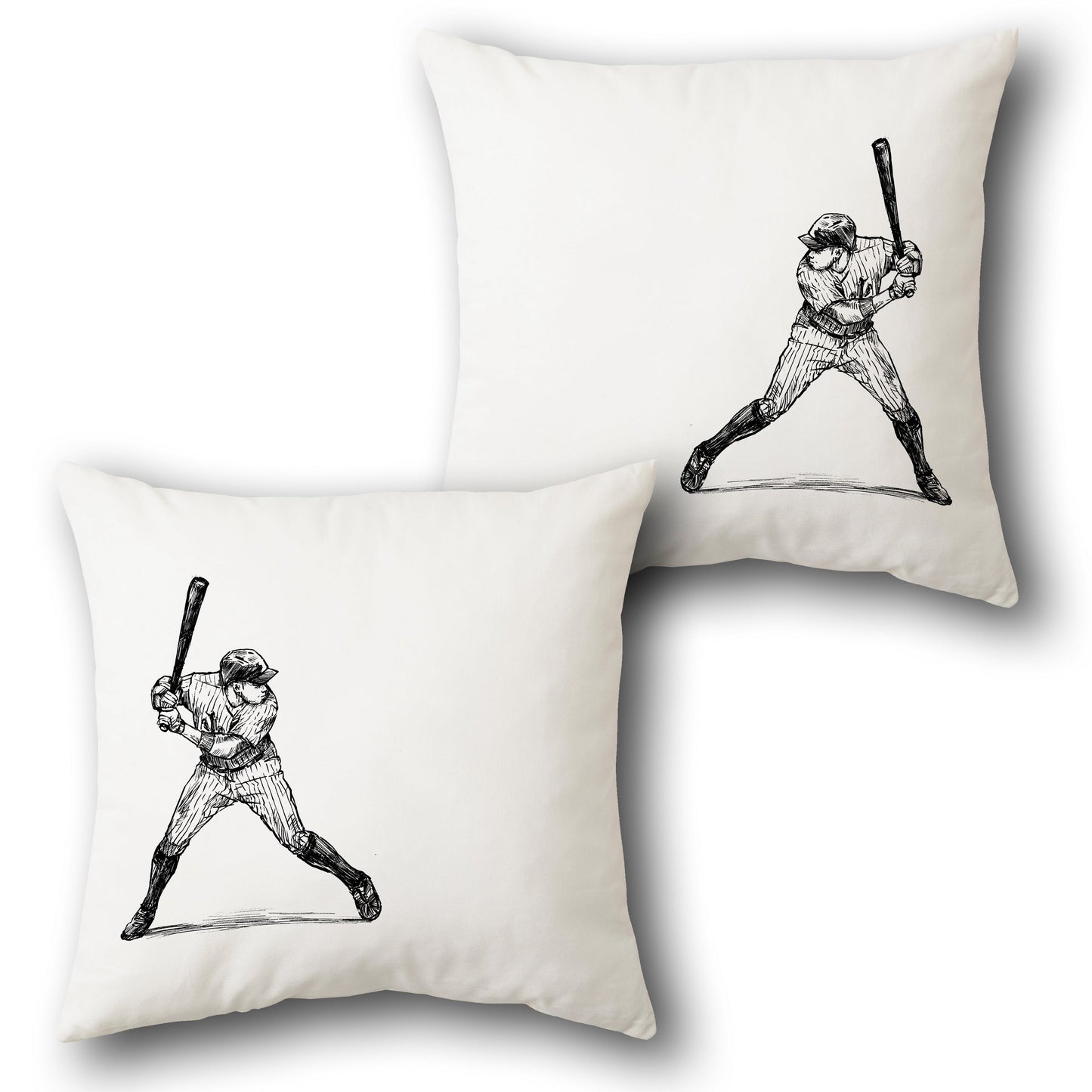 Vintage Baseball Player    Design Cushion Single (Front & Back)
