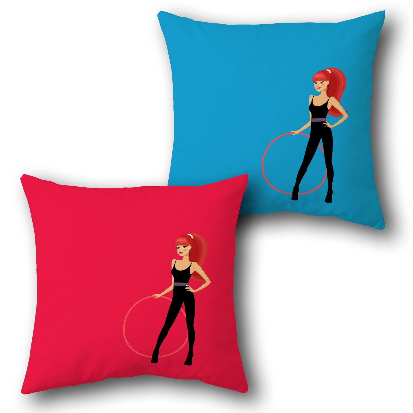 Hula Hoop Girl    Design Cushion Single (Front & Back)