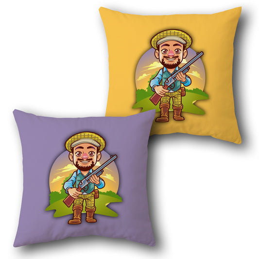 Cartoon Hunter    Design Cushion Single (Front & Back)