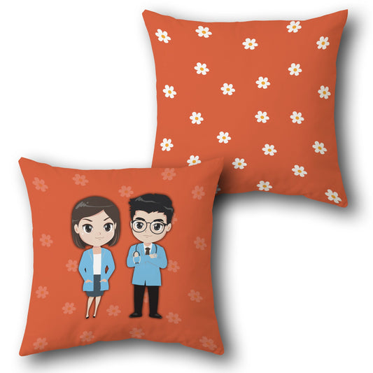 Cute Medical Team    Design Cushion Single (Front & Back)
