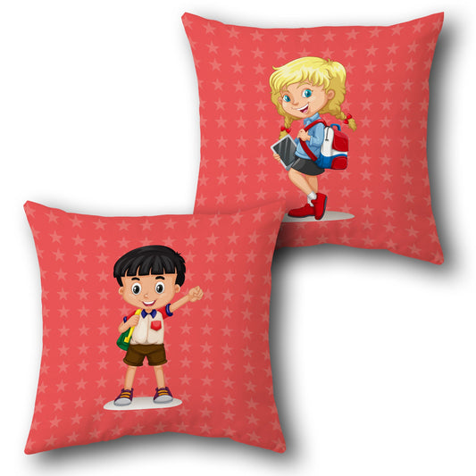 Back to School Kids    Design Cushion Single (Front & Back)