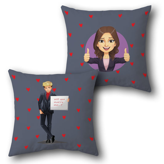 "Will You Marry Me?" Proposal   Design Cushion Single (Front & Back)