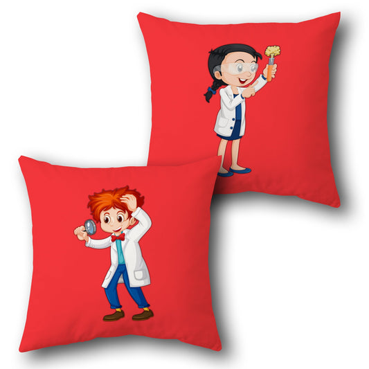  Little Scientists   Design Cushion Single (Front & Back)