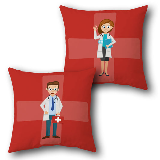 Caring Hearts Doctor   Design Cushion Single (Front & Back)