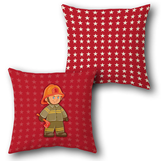  Little Hero Firefighter   Design Cushion Single (Front & Back)