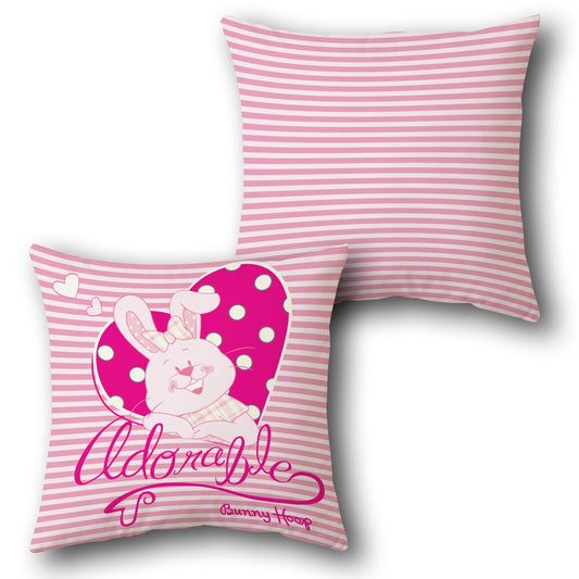 Adorable Bunny Throw   Design Cushion Single (Front & Back)