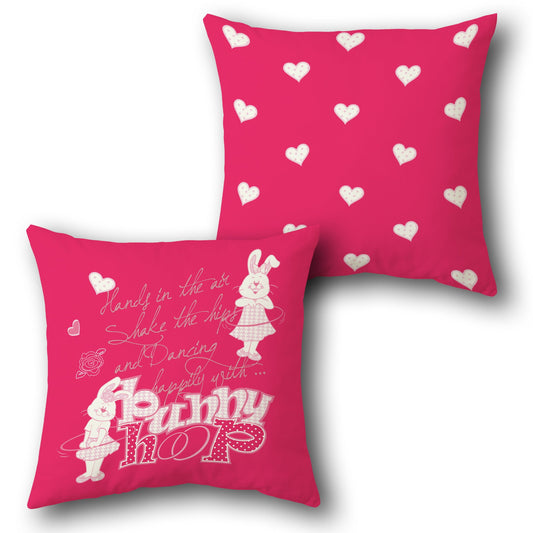 Bunny Hop   Design Cushion Single (Front & Back)