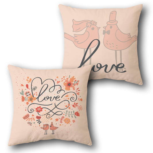 Love Birds   Design Cushion Single (Front & Back)