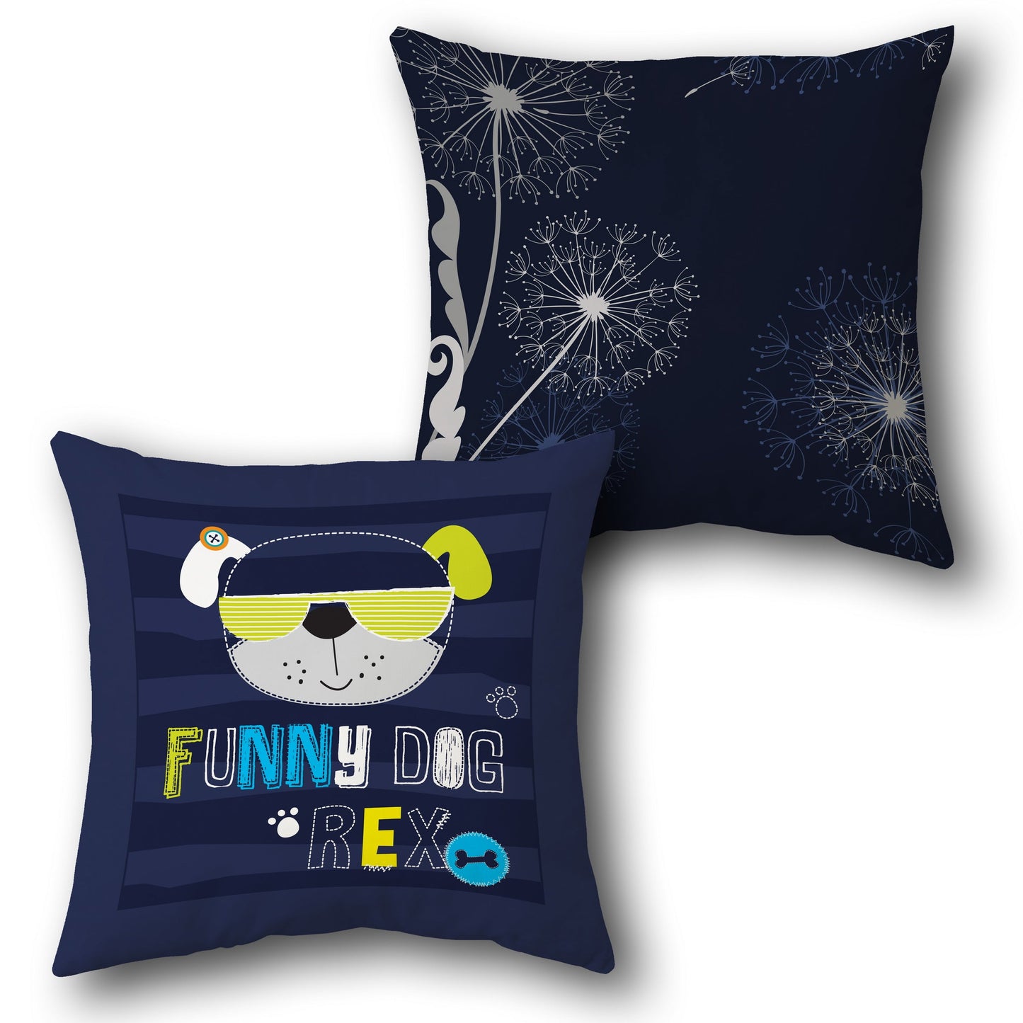 Funny Dog Rex   Design Cushion Single (Front & Back)
