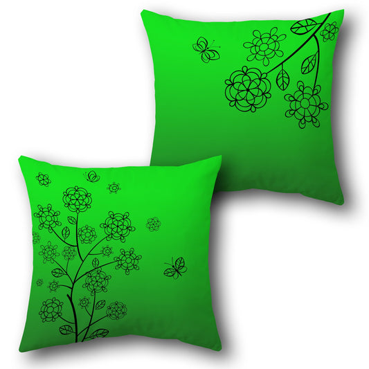 Floral Butterfly   Design Cushion Single (Front & Back)