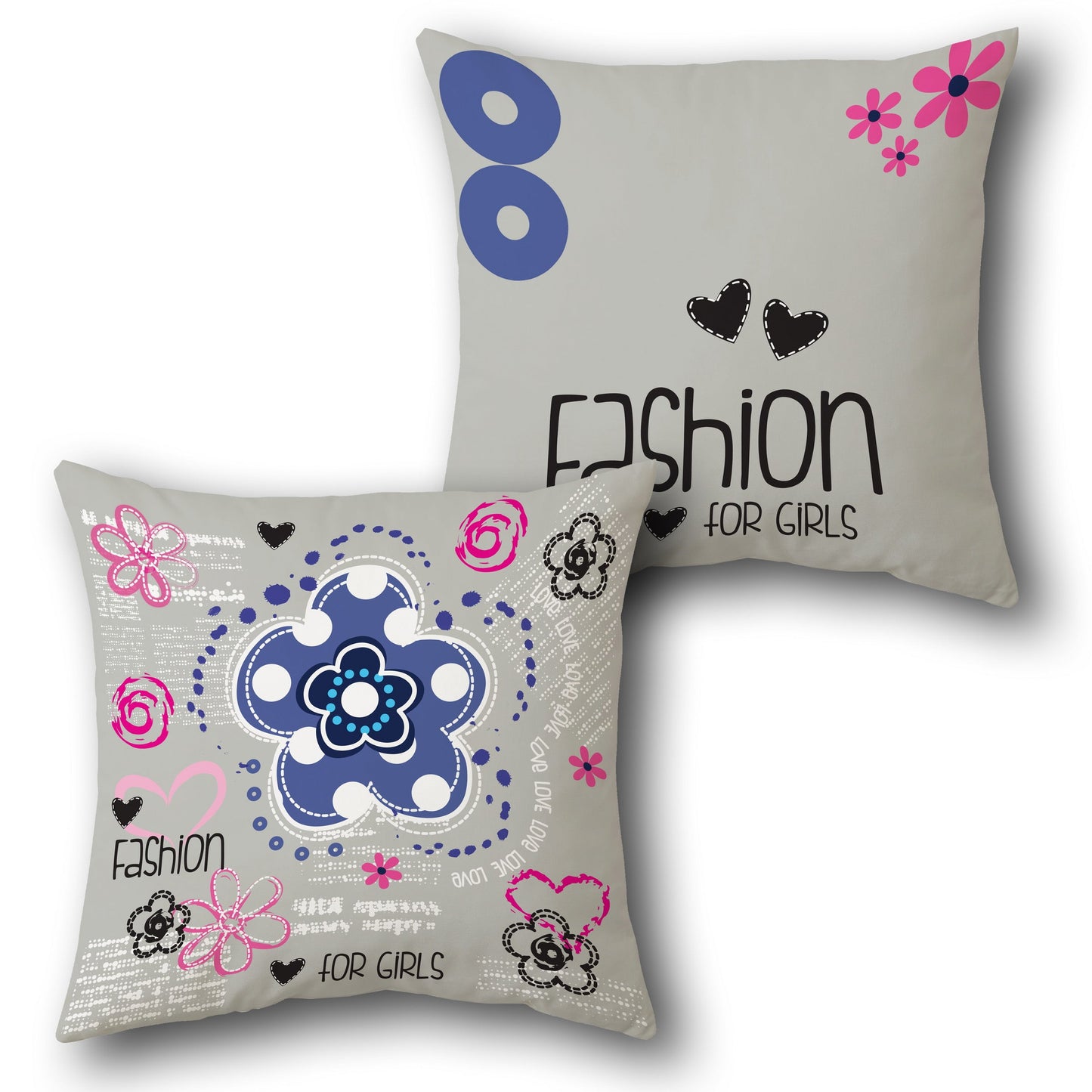 Fashion Floral Girls Decorative   Design Cushion Single (Front & Back)