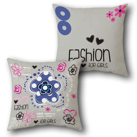 Fashion Floral Girls Decorative   Design Cushion Single (Front & Back)
