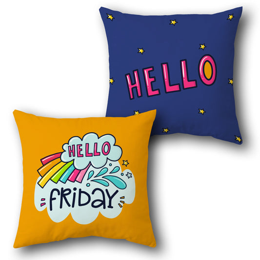 "Hello Friday" Cushion (Front & Back)