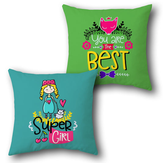 "Super Girl" Cushion (Front & Back)