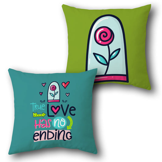 "True Love Has No Ending" Cushion (Single, Front & Back)