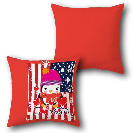"I Love You Penguin" Cushion (Single, Front & Back)