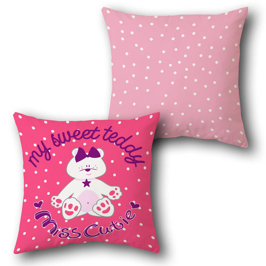 "My Sweet Teddy Miss Cutie" Cushion (Single, Front & Back)