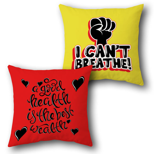 "Good Health & I Can't Breathe" Cushion (Single, Front & Back)