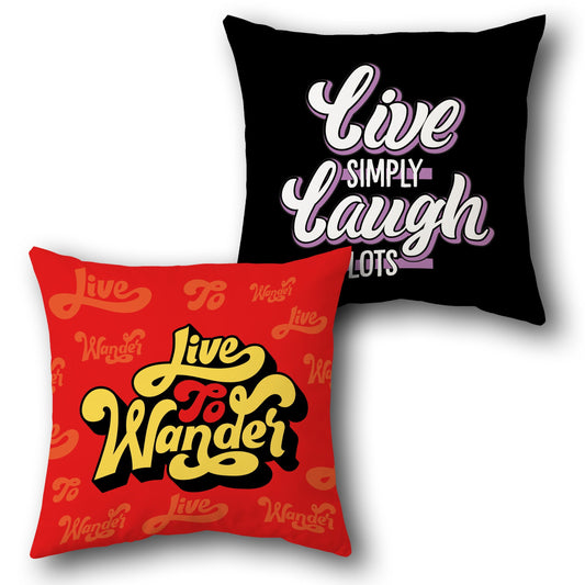 "Live to Wander & Live Simply" Cushion (Single, Front & Back)