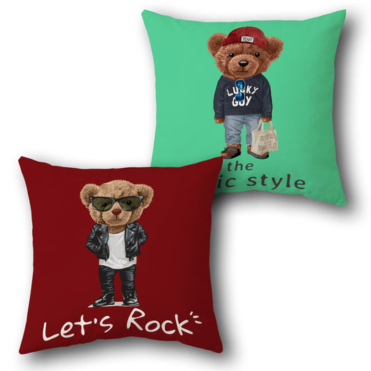 "Cool Teddy Cushion (Front & Back)"