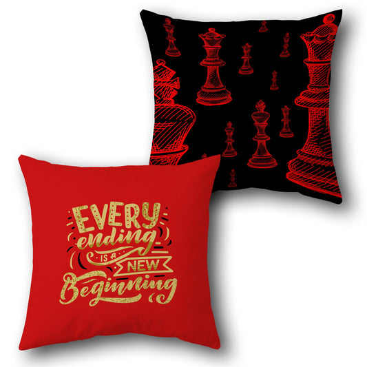 "Chess Beginnings Cushion (Front & Back)"
