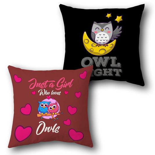 "Owl Night" Love Cushion (Single Front & Back)