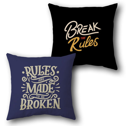 "Break the Rules" Rebel Cushion (Single Front & Back)