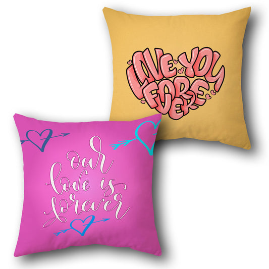 "Our Love is Forever" Romantic Cushion (Single Front & Back)