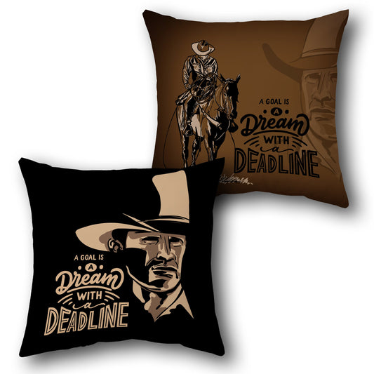 "A Goal is a Dream" Cowboy Cushion (Single Front & Back)