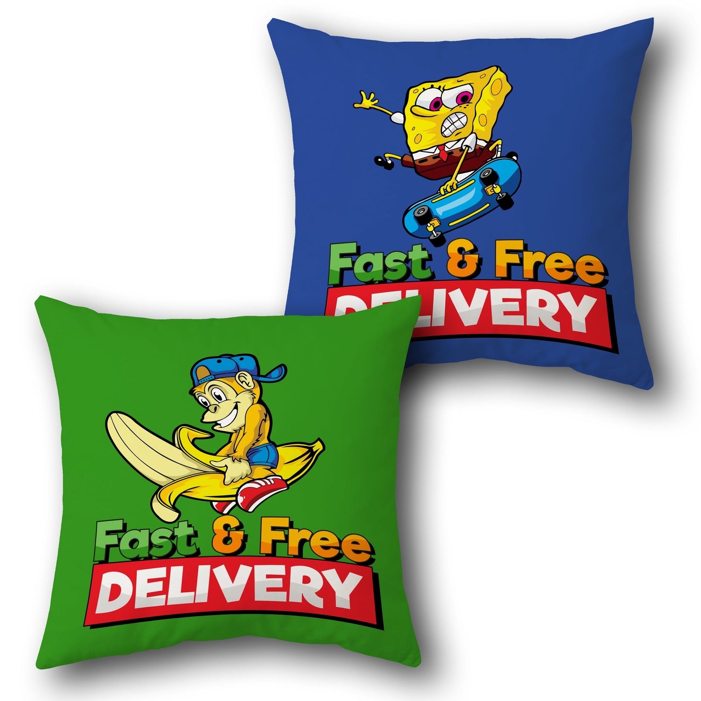 "Fast & Free Delivery" Fun Cushion (Single Front & Back)