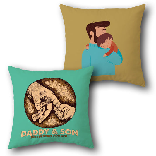 "Daddy & Son Best Friends Cushion (Front & Back)"