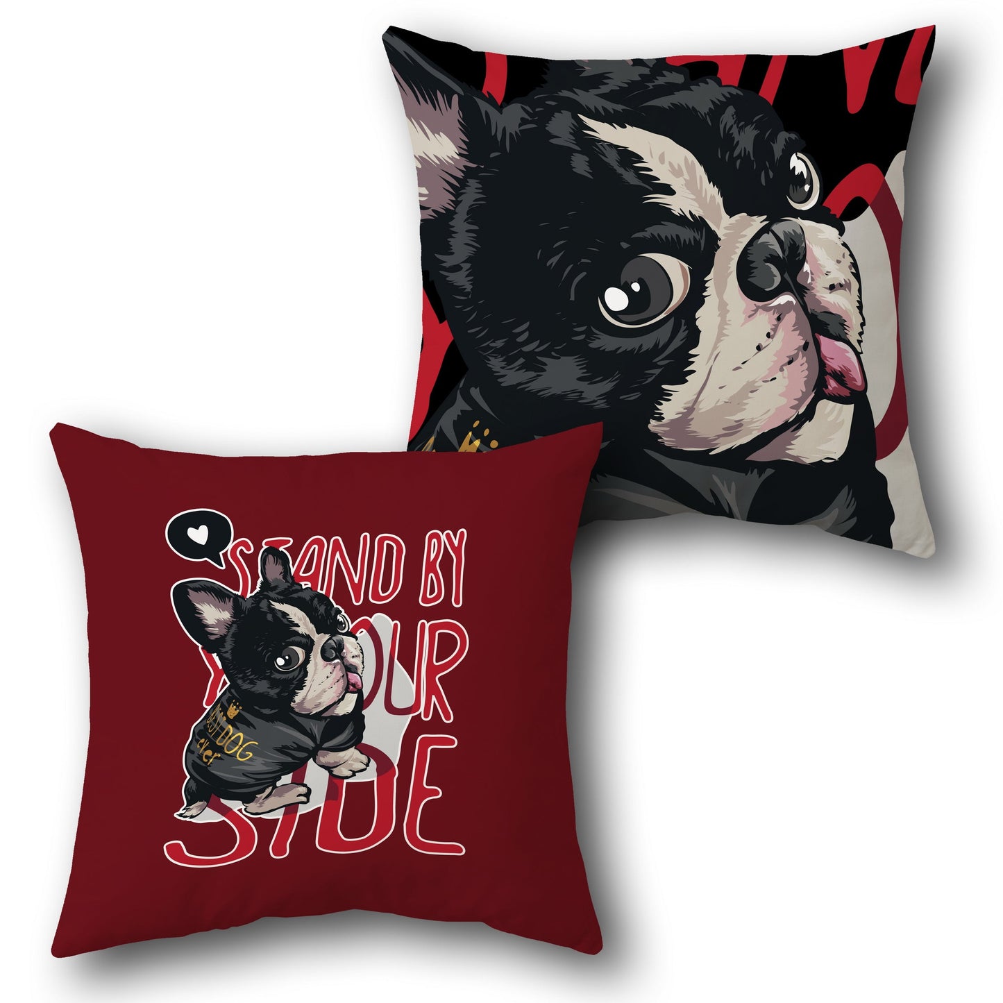 "Stand By Your Side & French Bulldog Cushion (Front & Back)"