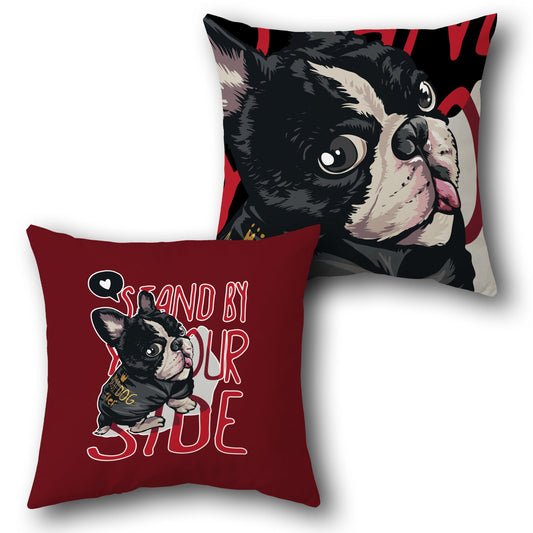 "Stand By Your Side & French Bulldog Cushion (Front & Back)"