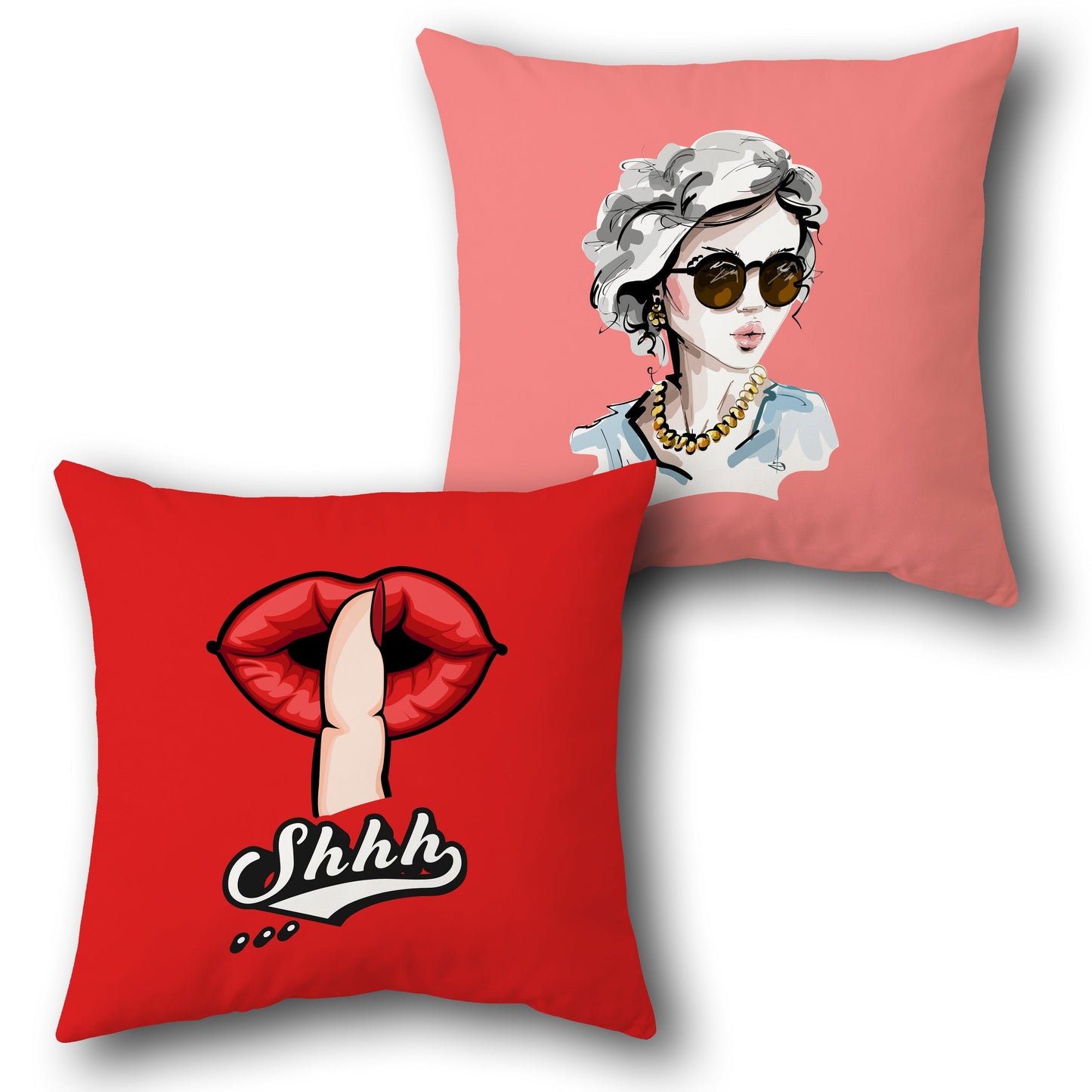 "Shhh Quiet & Elegant Lady Cushion (Front & Back)"