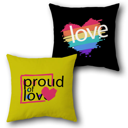 "Proud Of Love - Love" Rainbow Cushion (Single, Front & Back)